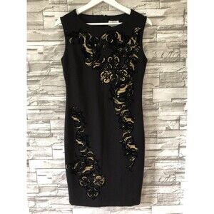 Carmen Marc Valvo Women's Crushed Velvet Dress Black Size 4